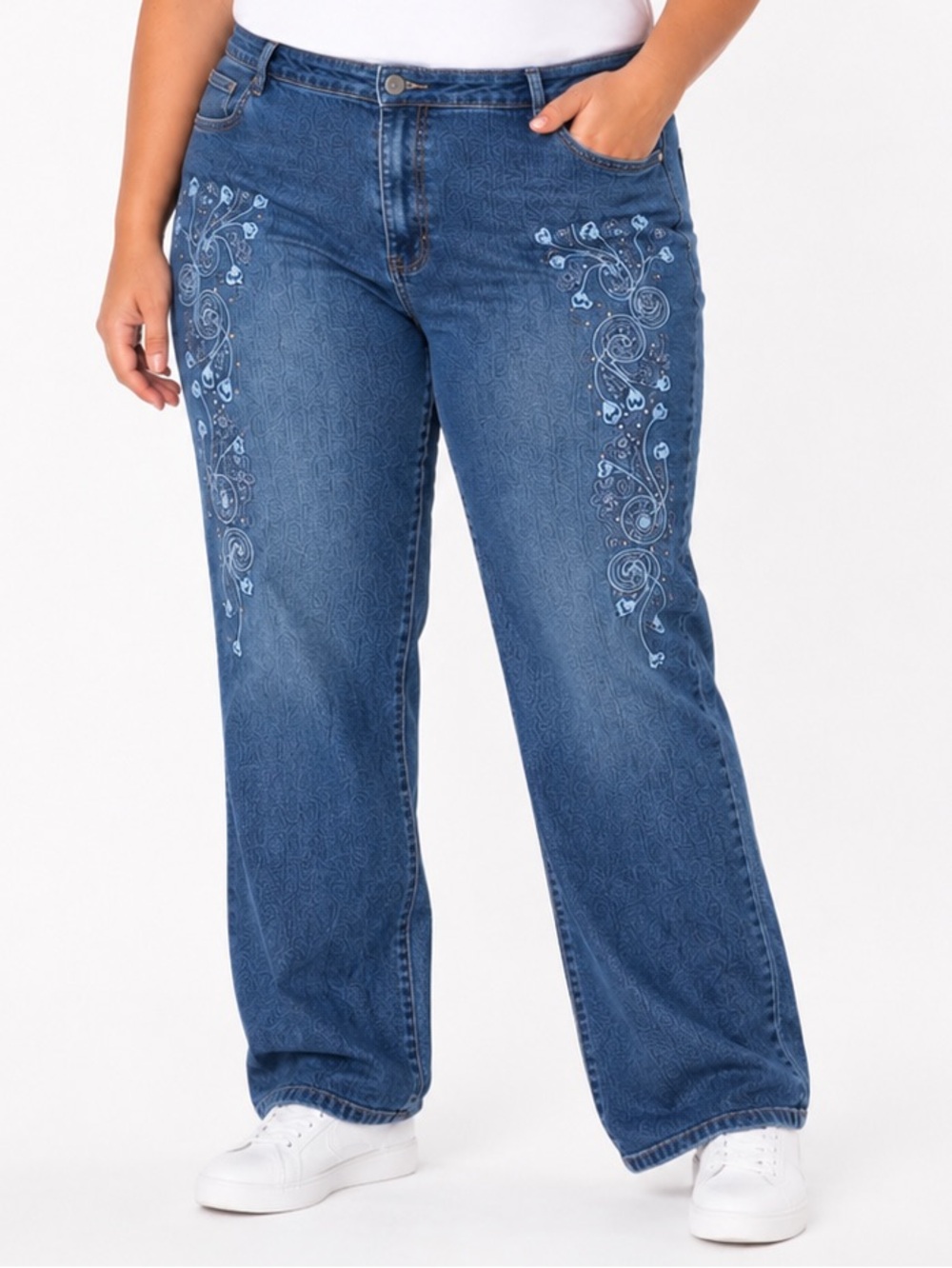 Embroidered Dark Blue Women’s Jeans